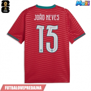 Lacne Muži Futbalové dres Portugalsko Joao Neves #15 MS 2026 Krátky Rukáv - Domáci
